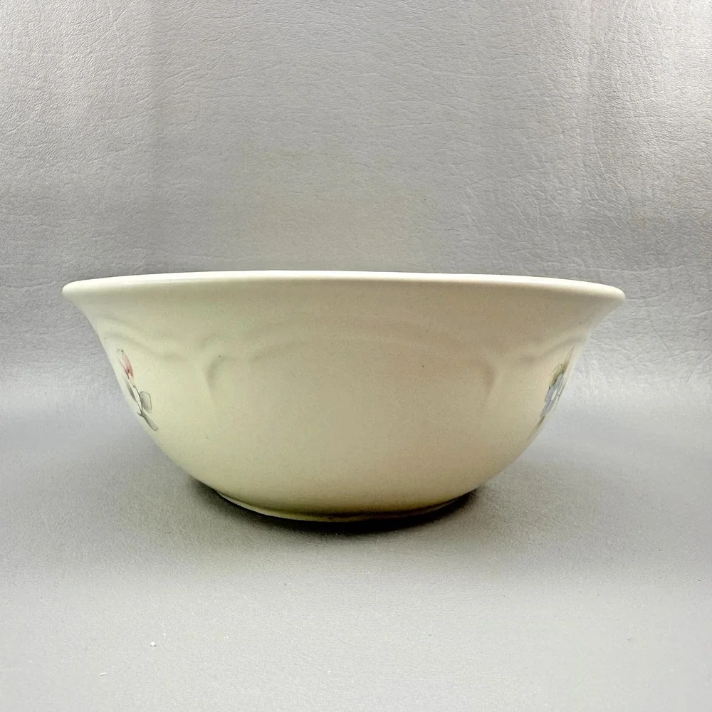 Pfaltzgraff Tea Rose Vegetable Bowl  Pink Floral Stoneware Serving Cottagecore
